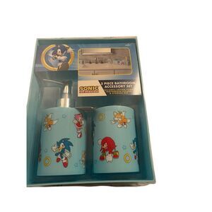 New Sonic the Hedgehog 3-Piece Bathroom Accessory Set